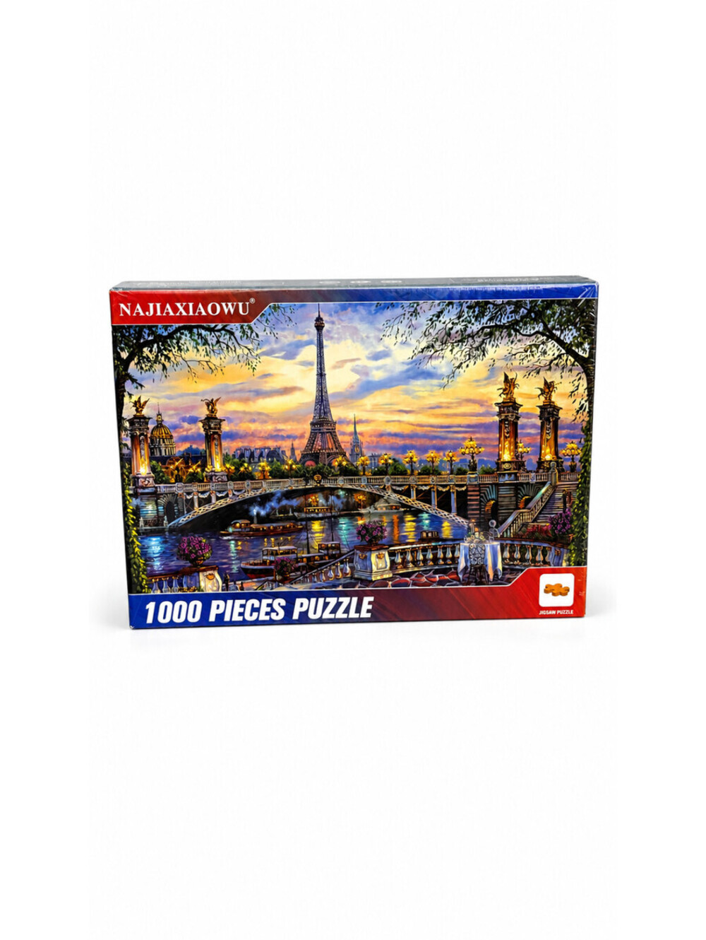 Najiaxiaowu Paris Eiffel Tower Bridge 1000 Piece Wooden Jigsaw Puzzle NEW Sealed
